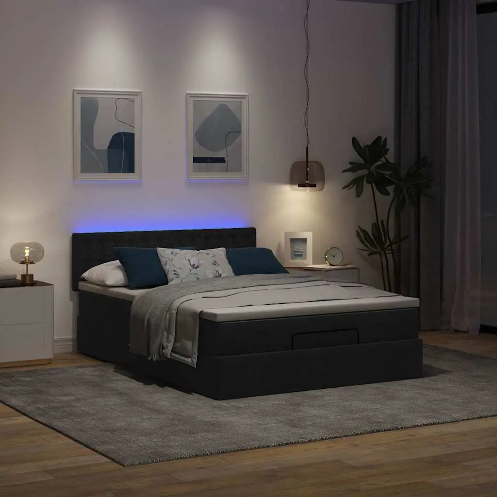 Ottoman Bed with Pocket Spring Mattress and LED Lighting