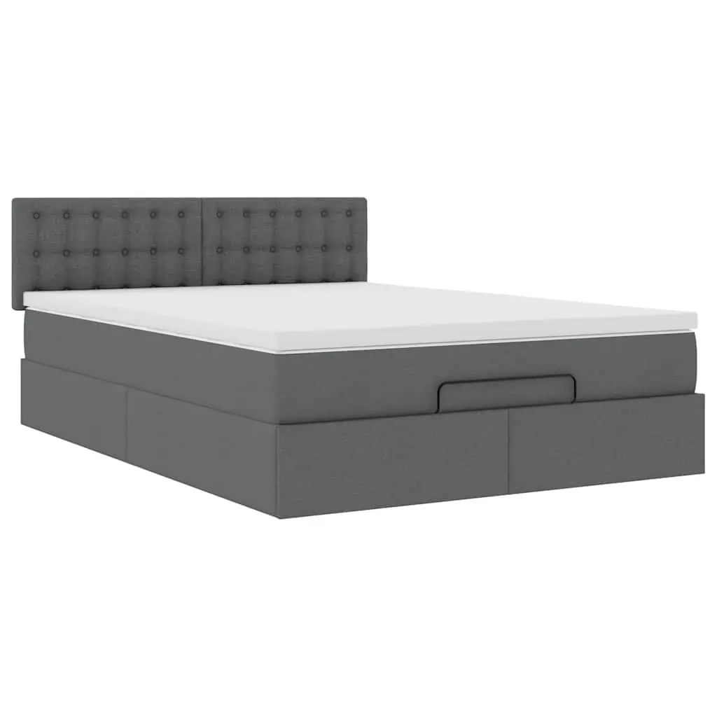 Queen Size Ottoman Bed with Pocket Spring Mattress & LED Lights