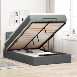 Premium Ottoman Storage Bed with Pocket Spring Mattress in Grey