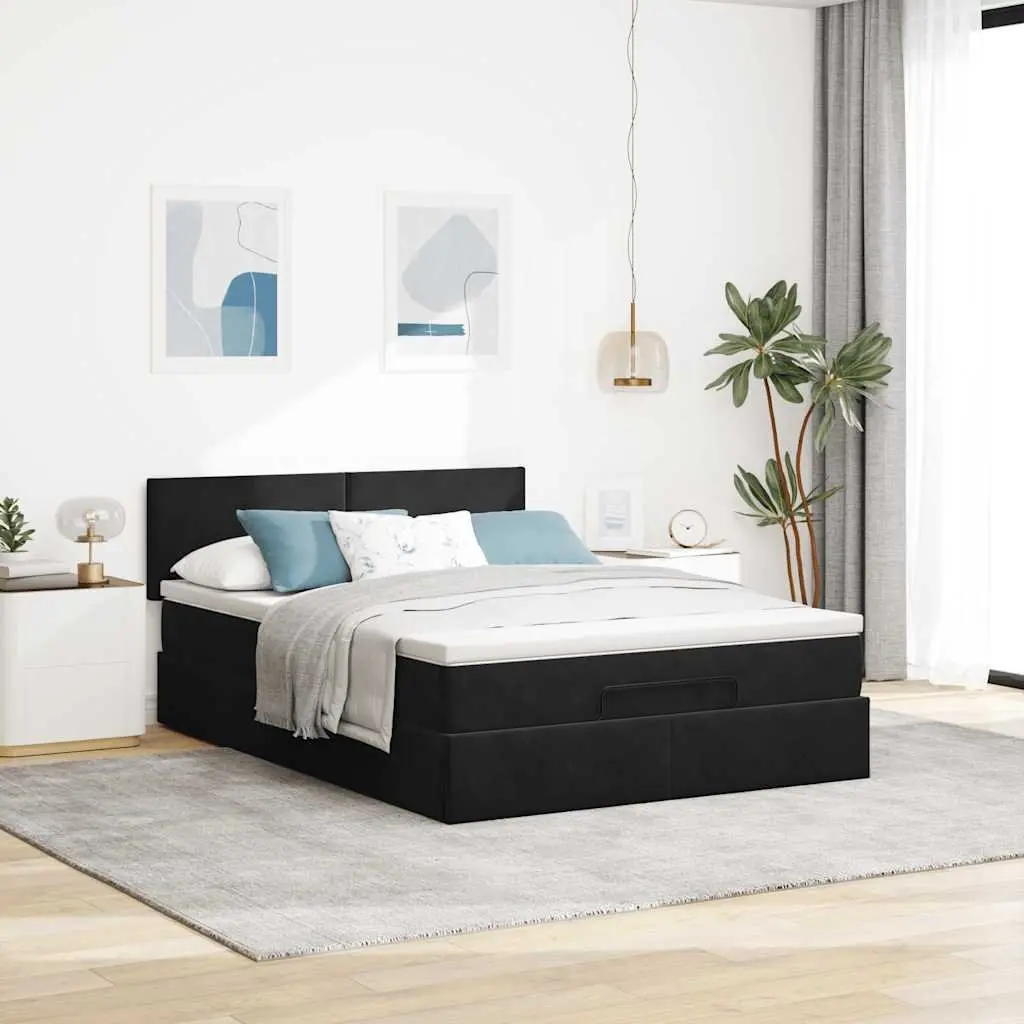 Ottoman Bed with Pocket Spring Mattress and LED Lights