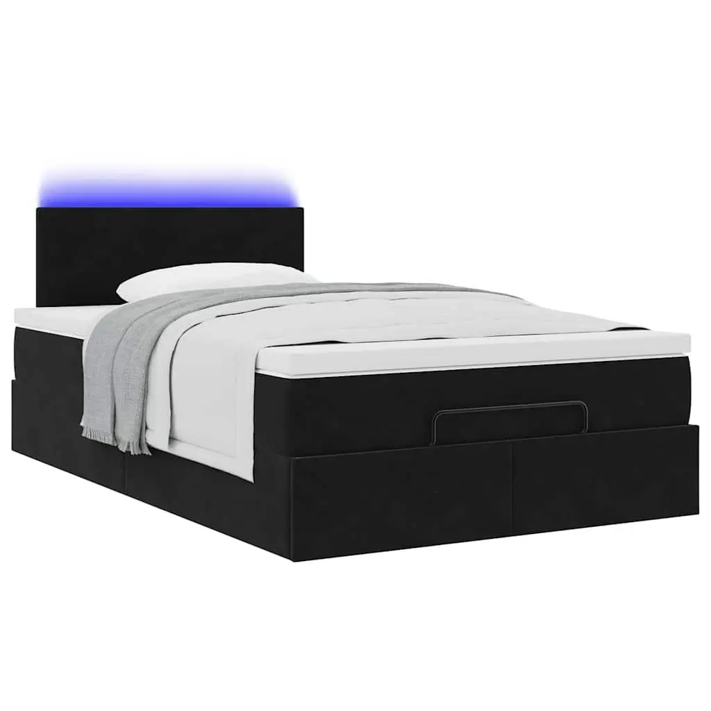 Black King Single Ottoman Bed with Pocket Spring Mattress