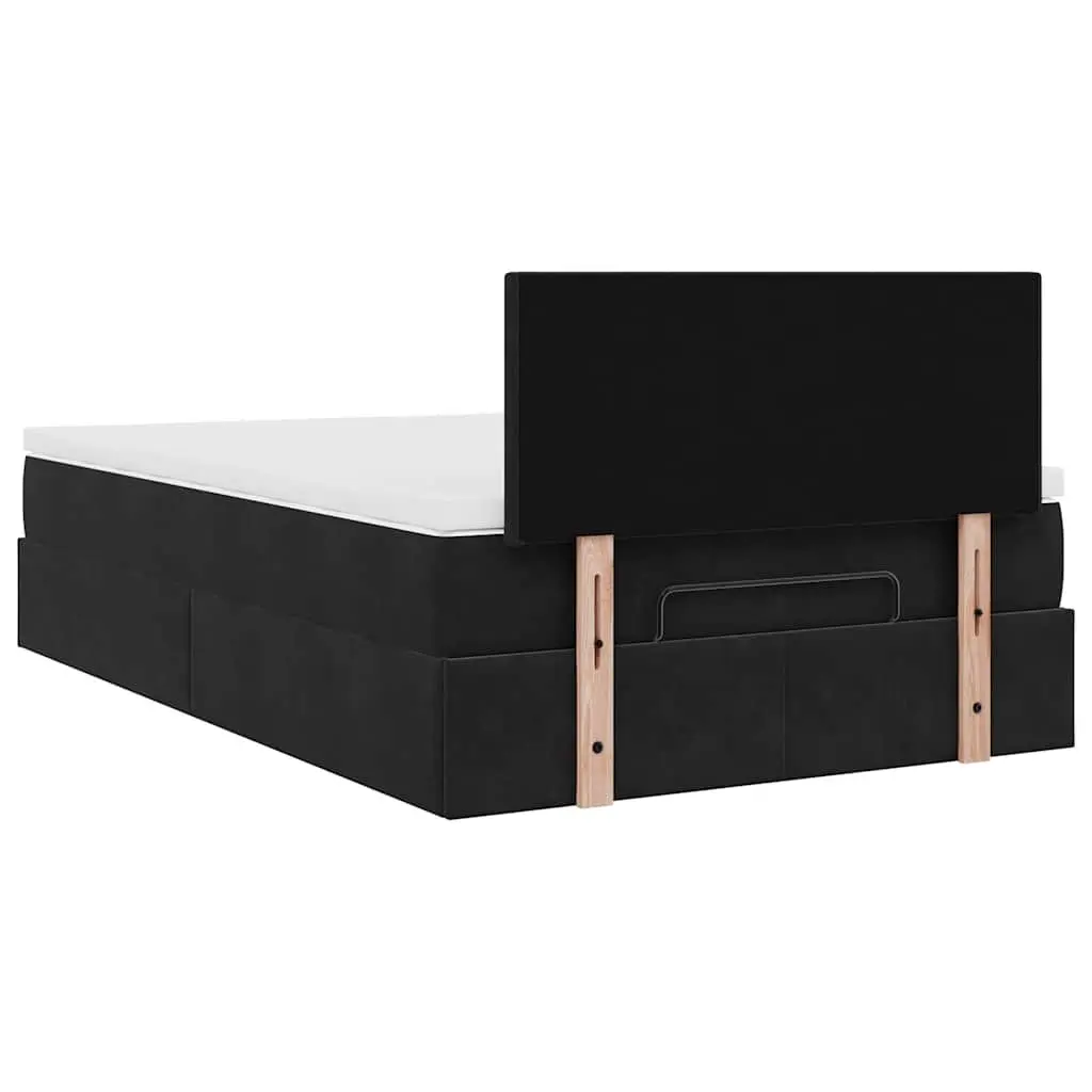 Black King Single Ottoman Bed with Pocket Spring Mattress