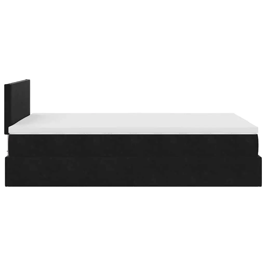 Black King Single Ottoman Bed with Pocket Spring Mattress