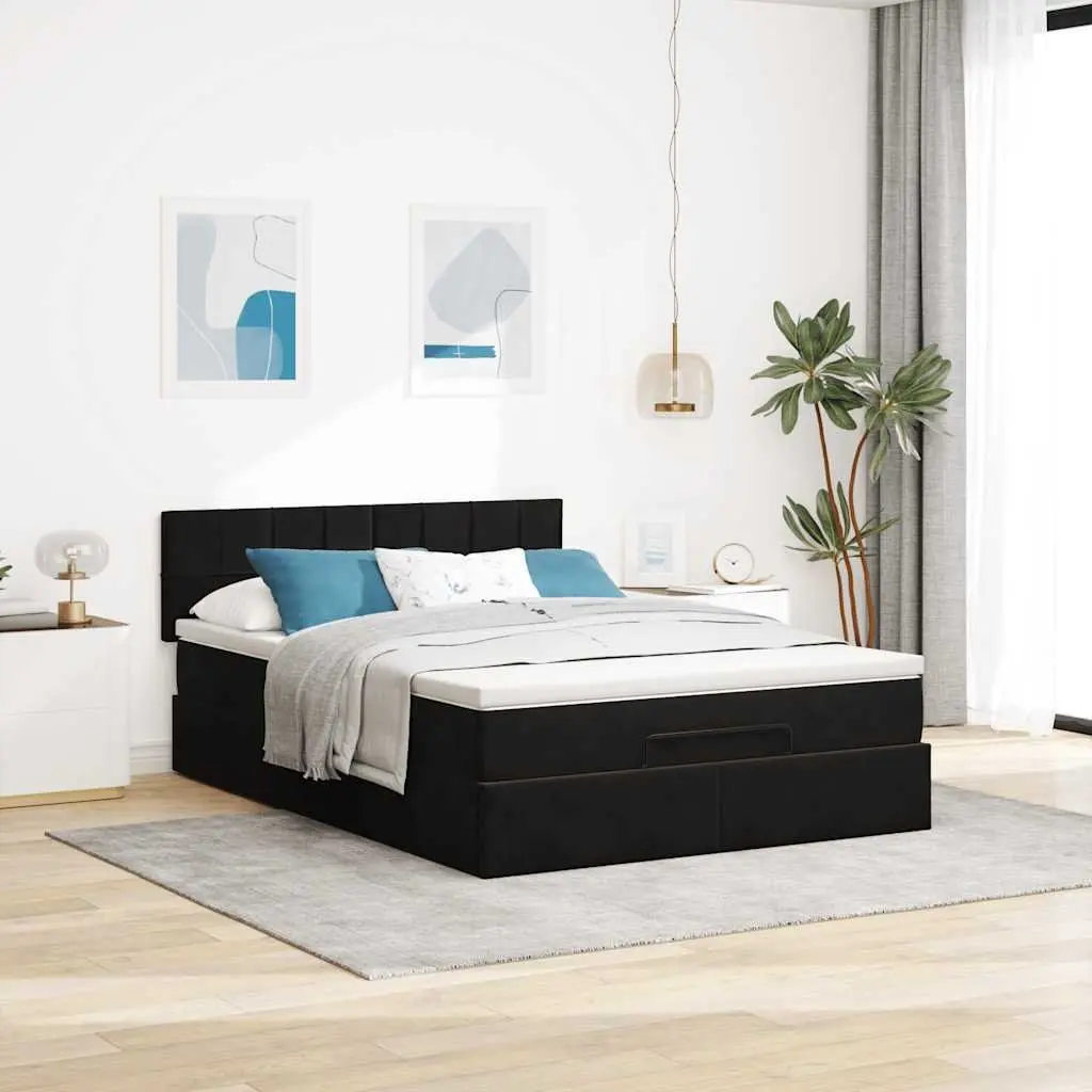 Ottoman Bed with Pocket Spring Mattress and LED Lights
