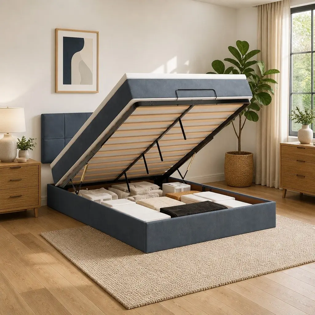 Queen Ottoman Bed with Pocket Spring Mattress