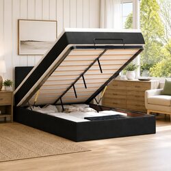 King Single Ottoman Bed with Pocket Spring Mattress