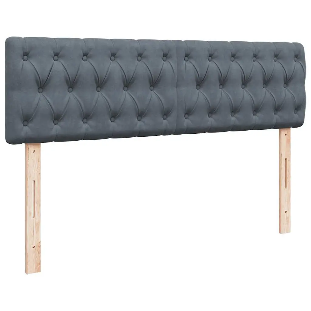 Ottoman Bed Velvet Queen Grey with Pocket Spring Mattress and LED Lights
