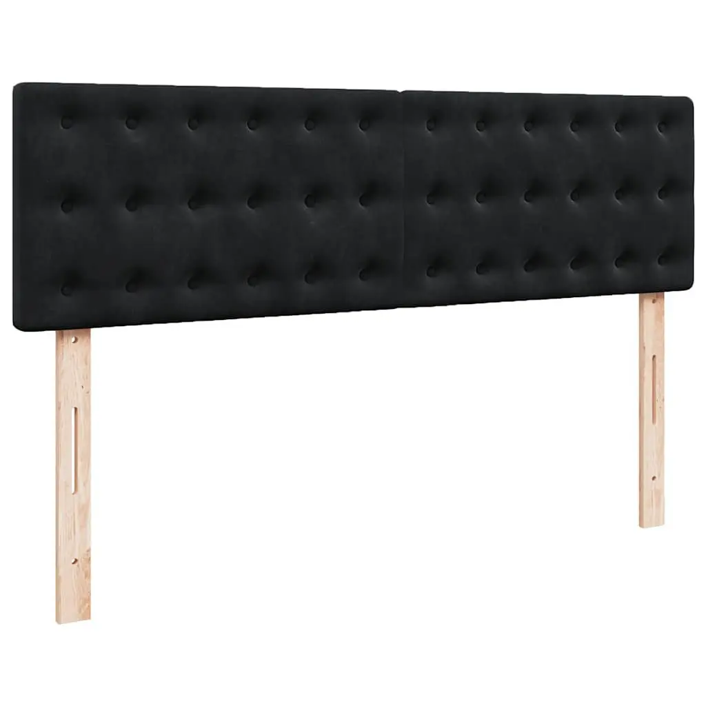 Ottoman Bed Velvet Pocket Spring Mattress Hydraulic Lift Under-Bed Storage LED Lights Black