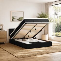 Elegant Queen Ottoman Bed with Pocket Spring Mattress