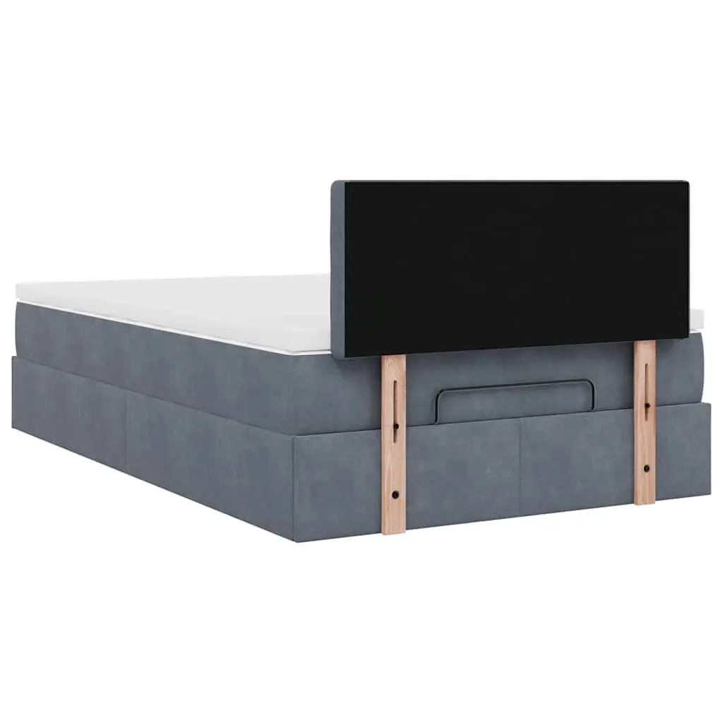 King Single Ottoman Bed with Pocket Spring Mattress in Grey
