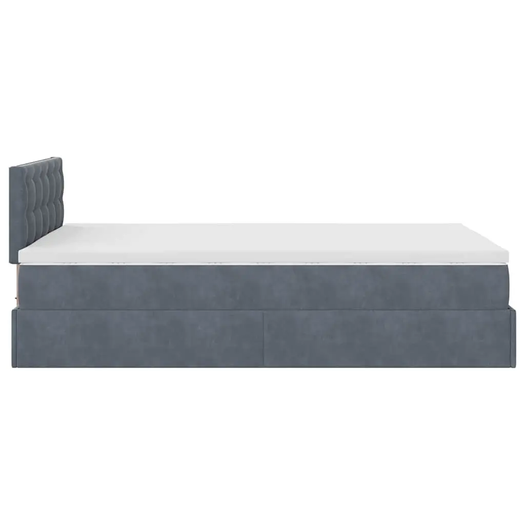King Single Ottoman Bed with Pocket Spring Mattress in Grey