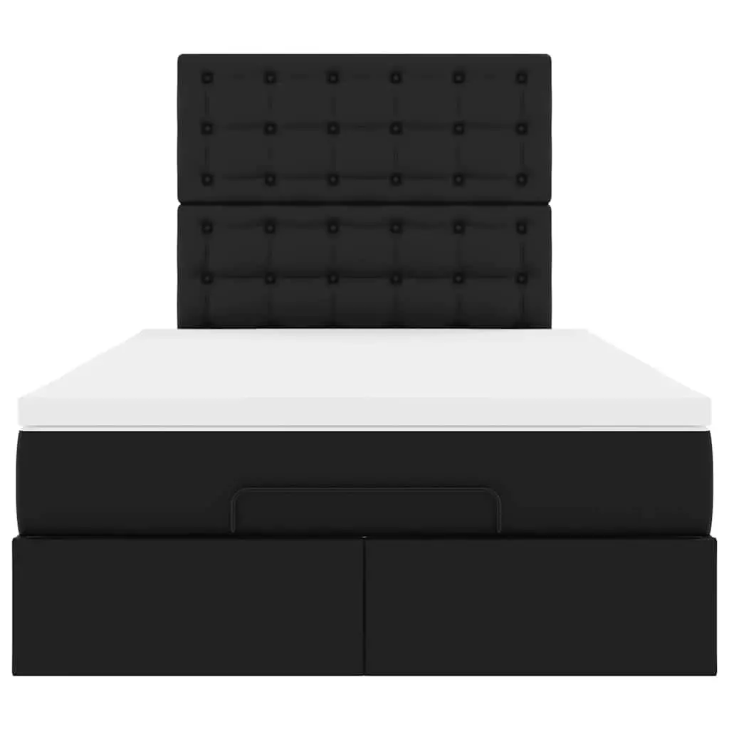 Black Ottoman Bed Frame King Single with Pocket Spring Mattress