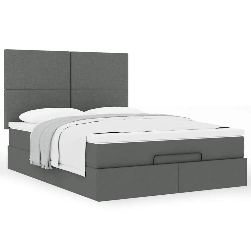 Queen Grey Ottoman Bed with Pocket Spring Mattress