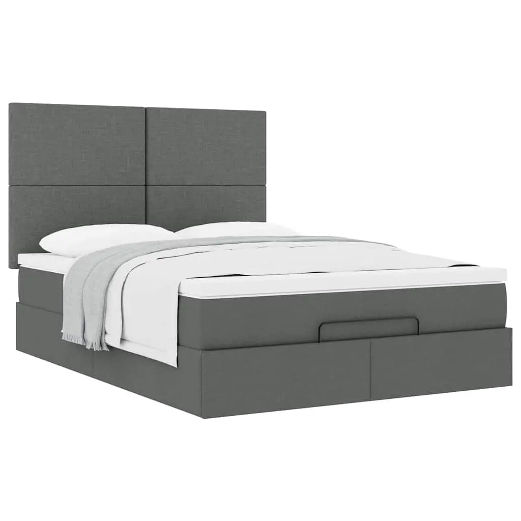 Queen Grey Ottoman Bed with Pocket Spring Mattress