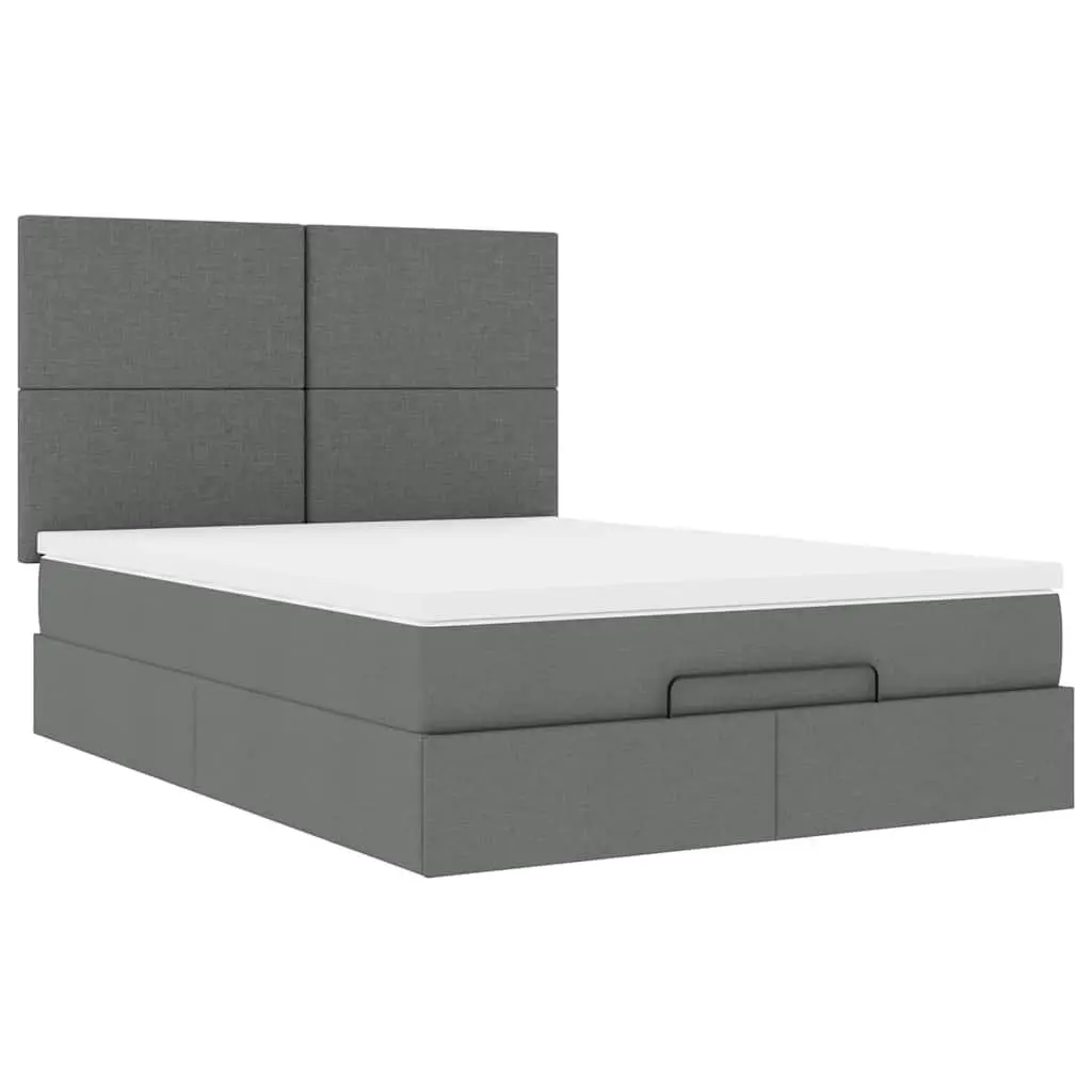 Queen Grey Ottoman Bed with Pocket Spring Mattress