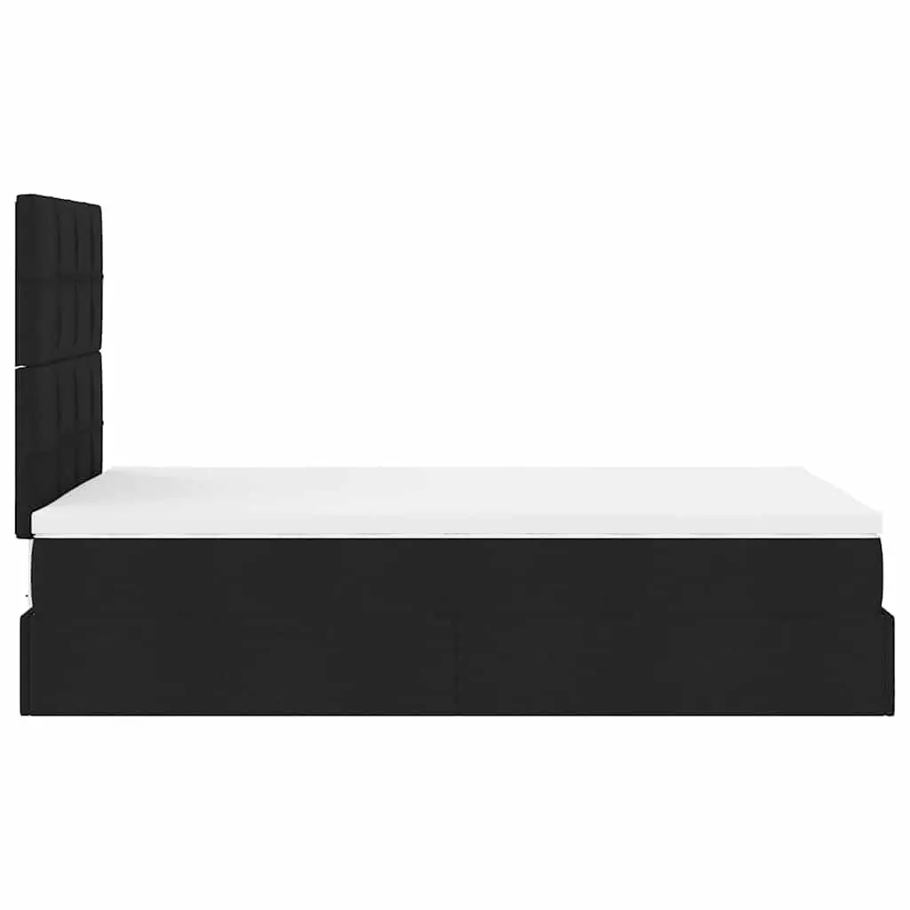 Black Ottoman Bed with Pocket Spring Mattress