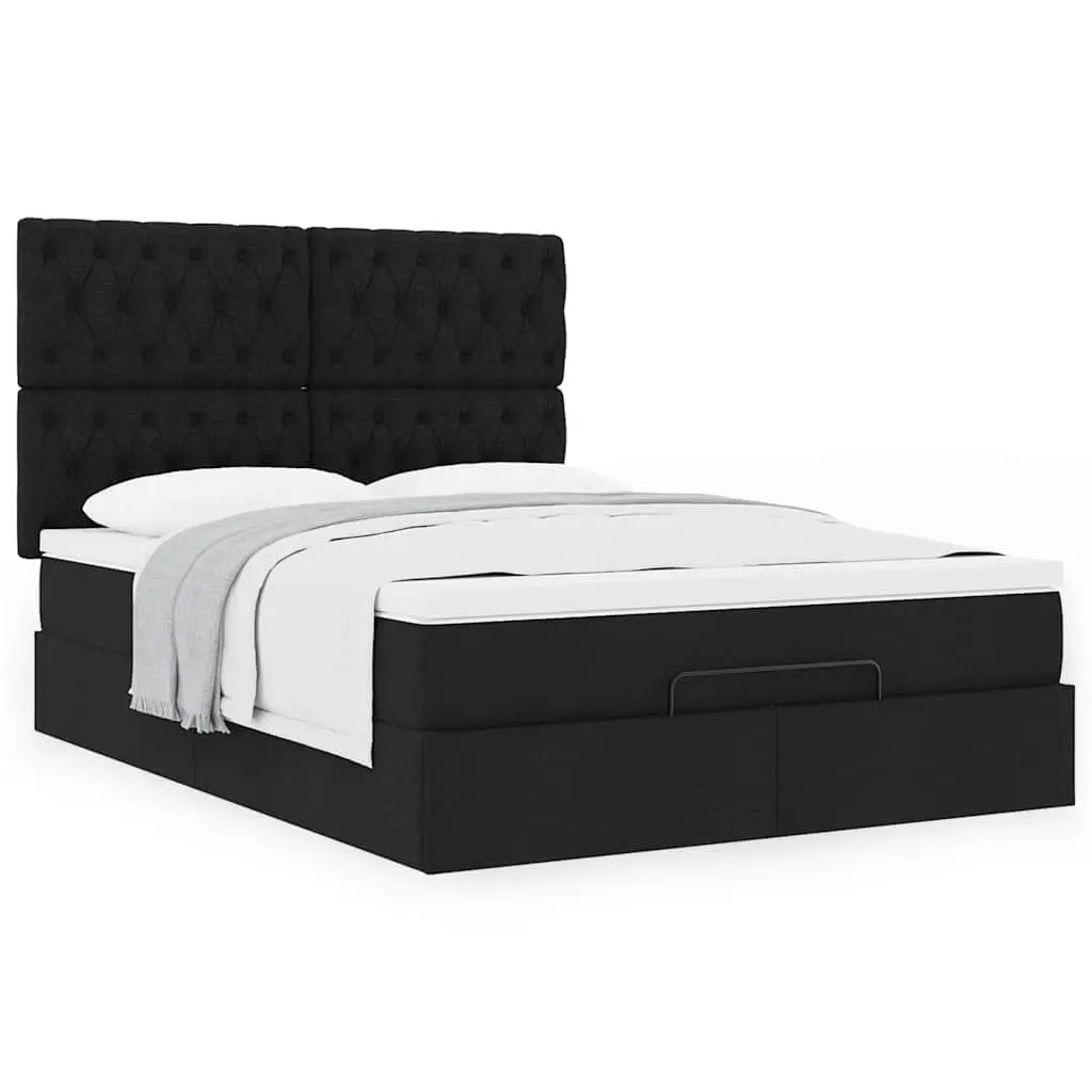 Ottoman Bed with Pocket Spring Mattress in Black