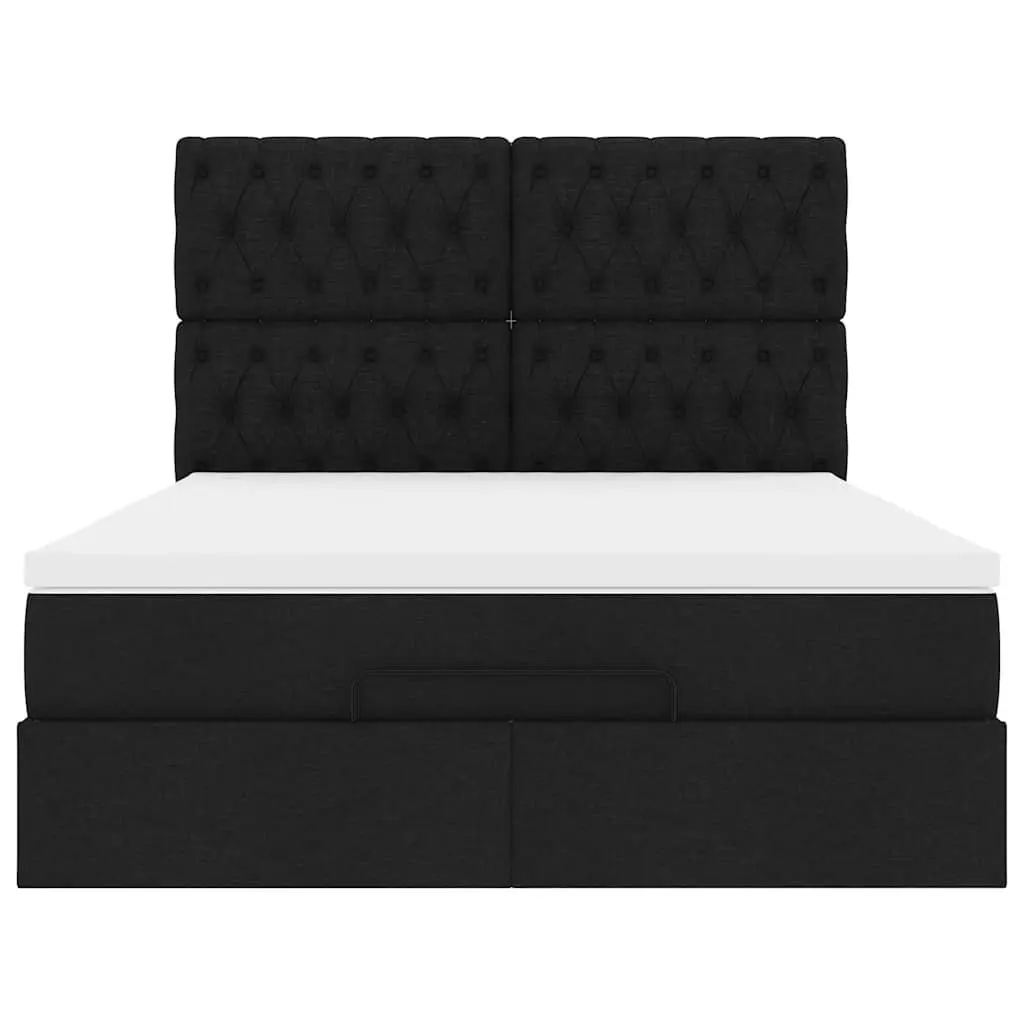 Ottoman Bed with Pocket Spring Mattress in Black
