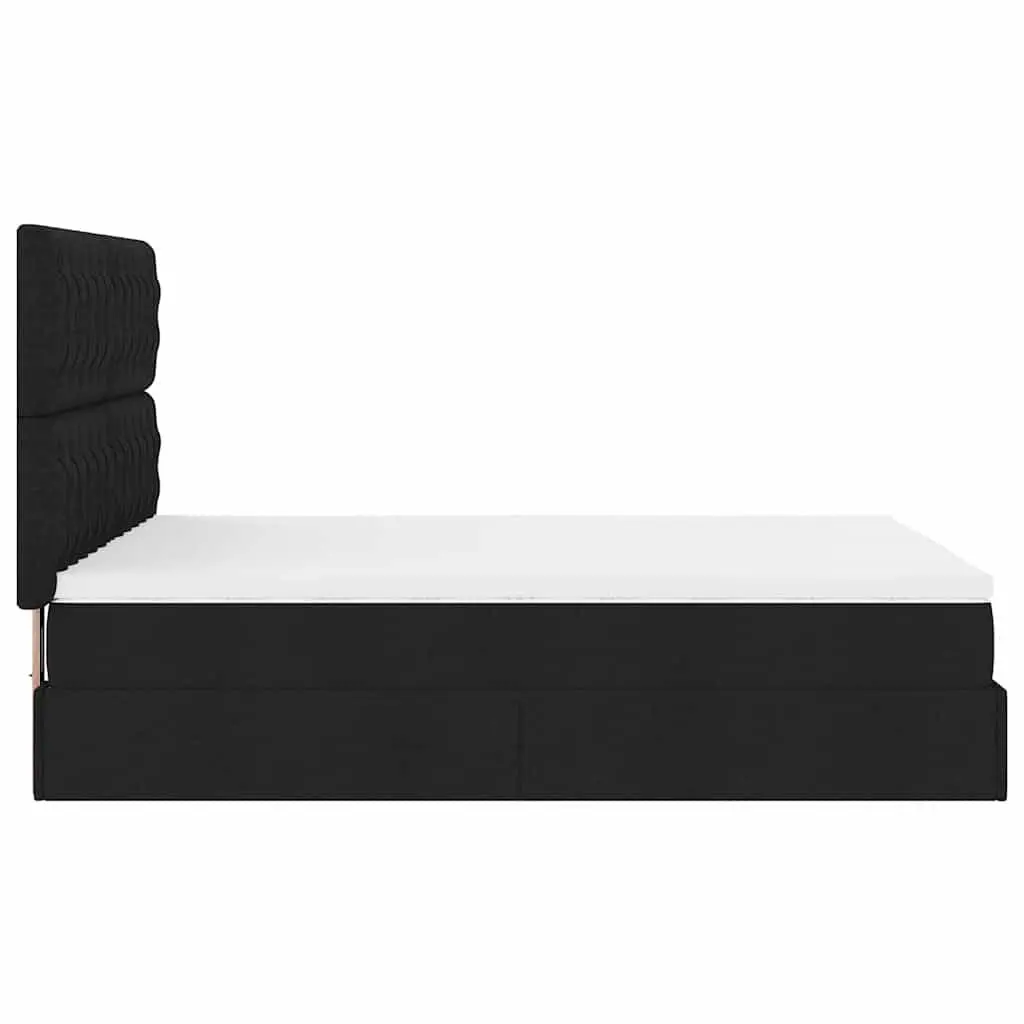 Ottoman Bed with Pocket Spring Mattress in Black