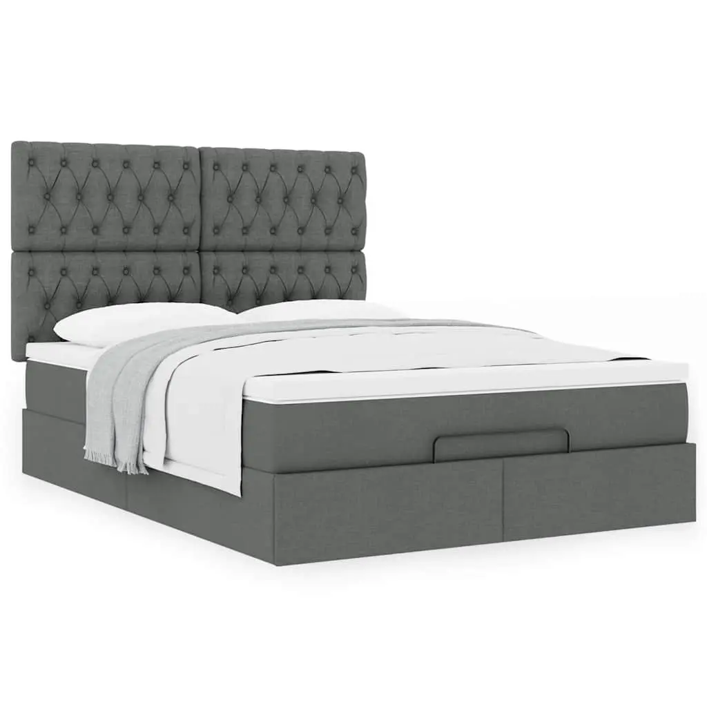 Ottoman Bed with Grey Pocket Spring Mattress for Storage