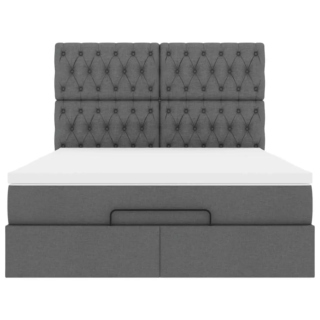 Ottoman Bed with Grey Pocket Spring Mattress for Storage