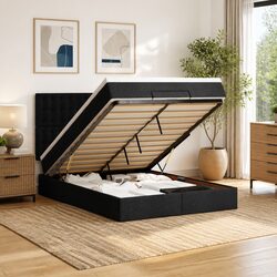 Sturdy Double Ottoman Bed with Pocket Spring Mattress