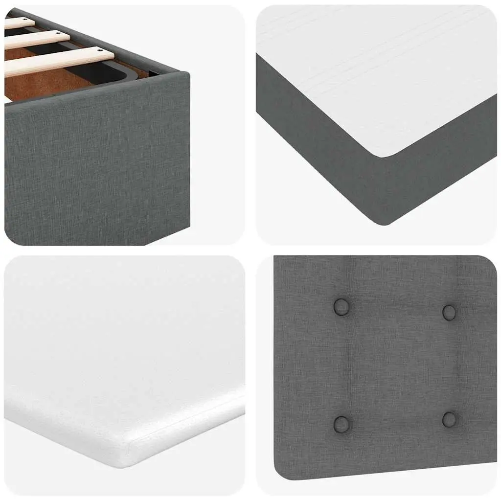 Ottoman Bed Grey Fabric Queen Size with Mattress Storage Lift Hydraulic Frame