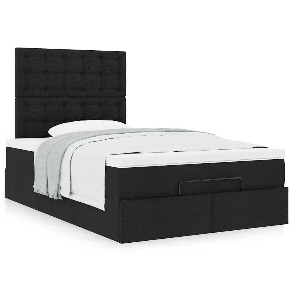 Black Fabric King Single Ottoman Bed with Mattress