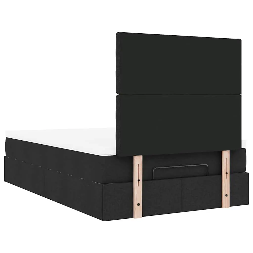 Black Fabric King Single Ottoman Bed with Mattress