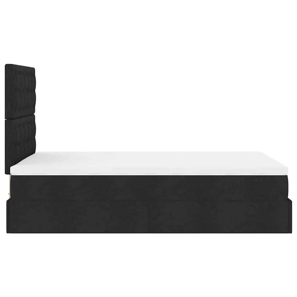 Black Fabric King Single Ottoman Bed with Mattress