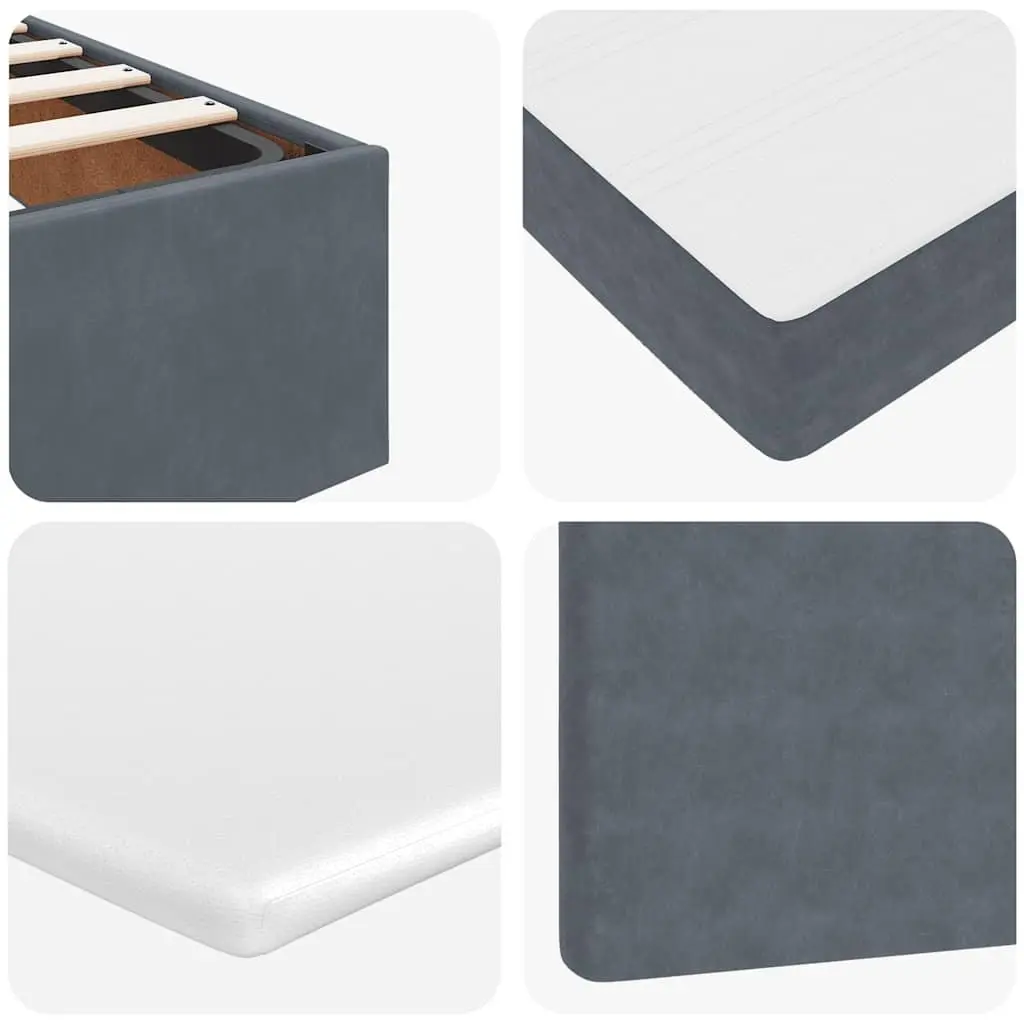 King Single Ottoman Bed with Grey Velvet Upholstery