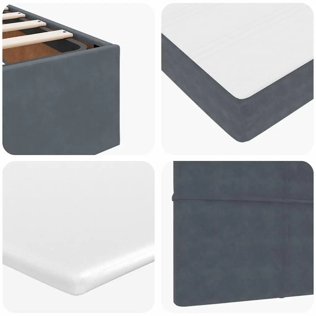 Ottoman Storage Bed Velvet Queen Grey with Pocket Spring Mattress