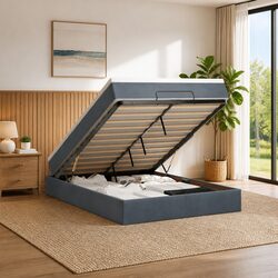 High-Quality Queen Ottoman Storage Bed with Pocket Spring Mattress