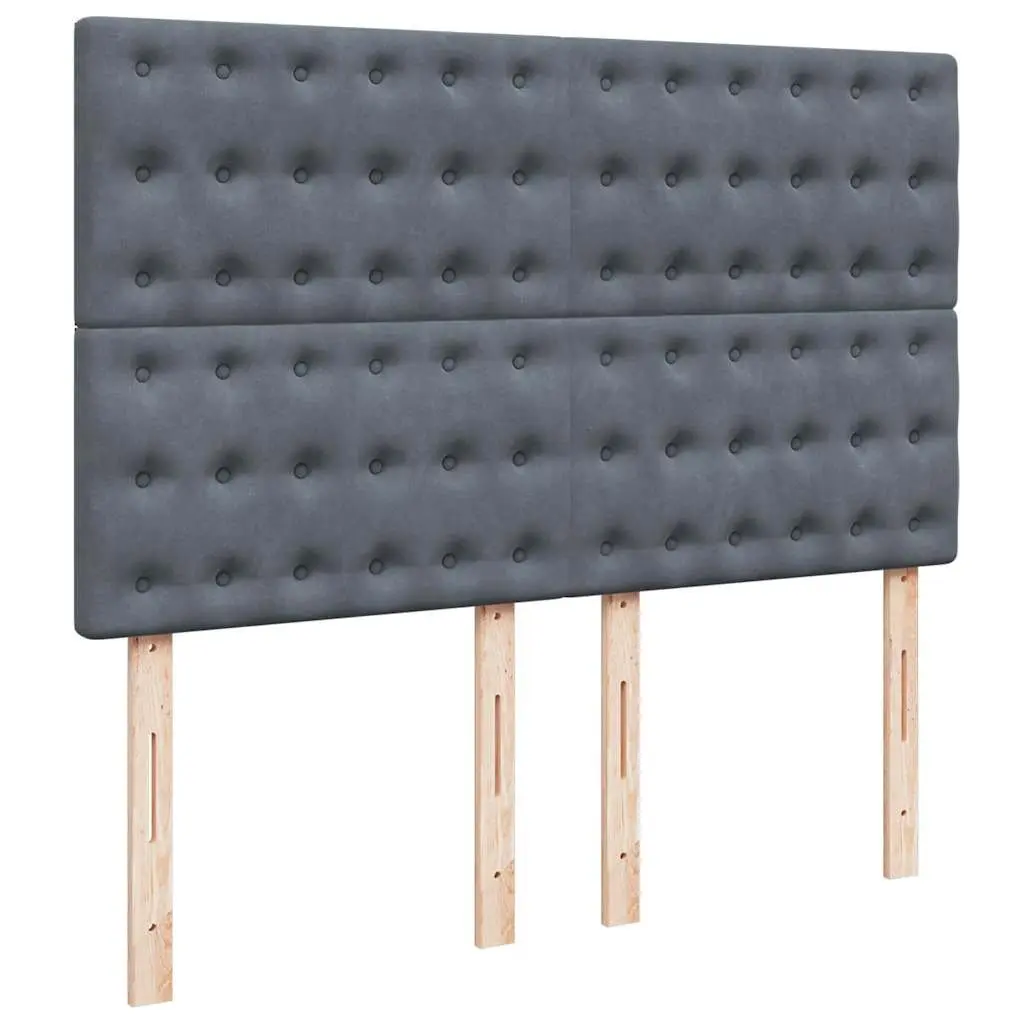 Grey Velvet Ottoman Bed Queen with Pocket Spring Mattress