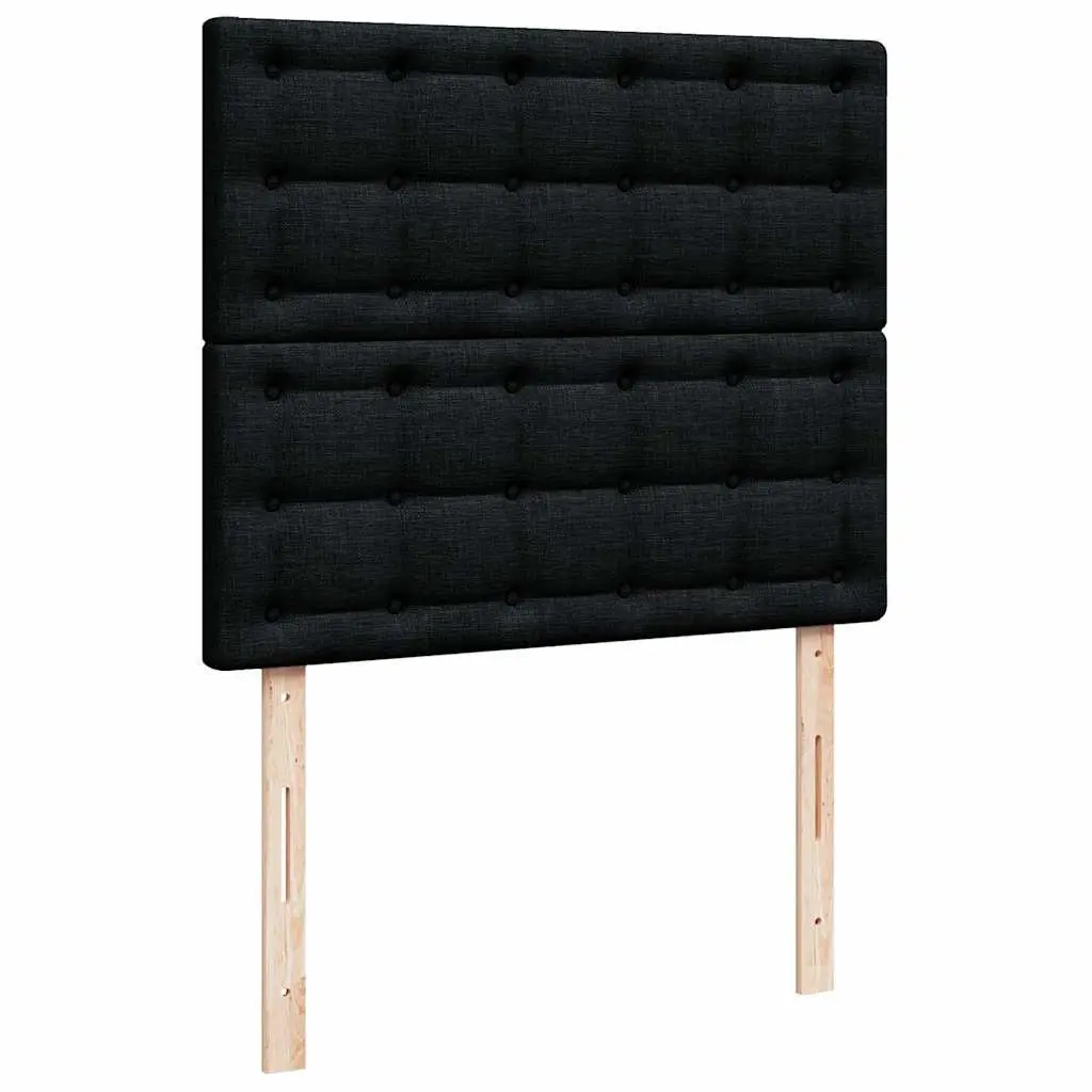 Ottoman Bed King Single Faux Leather Pocket Spring Mattress Black with LED Lights