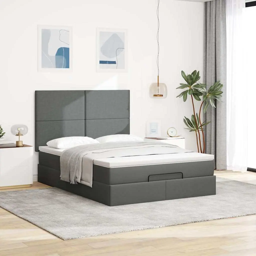 Grey Ottoman Bed with Pocket Spring Mattress