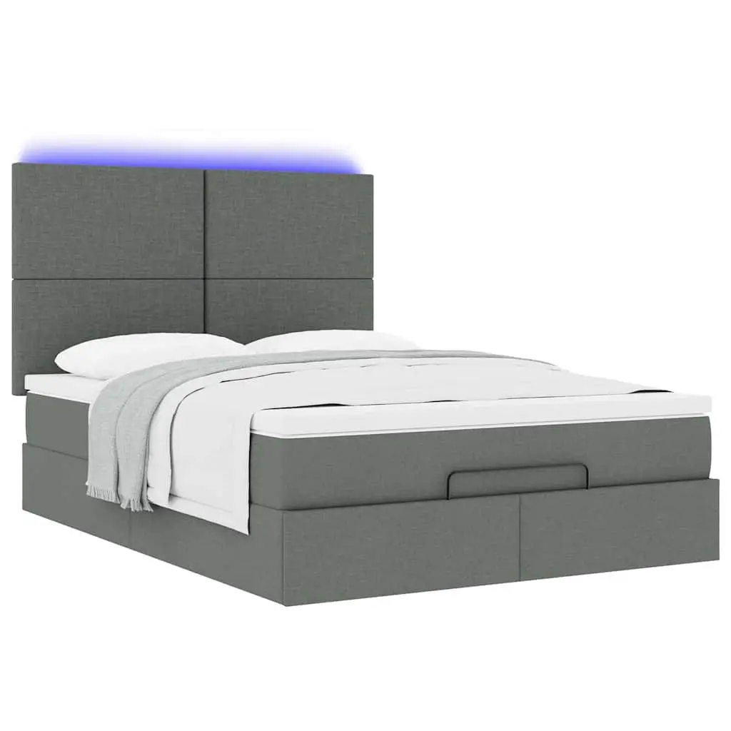 Grey Ottoman Bed with Pocket Spring Mattress
