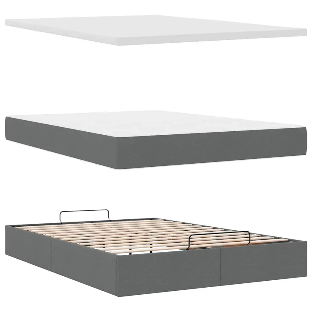 Ottoman Storage Bed with Mattress and LED Lights
