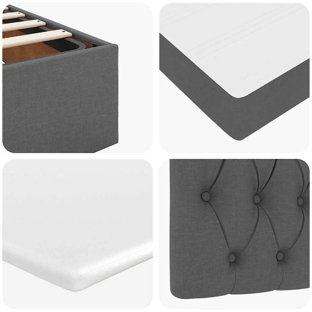 Ottoman Bed Pocket Spring Mattress Hydraulic Lift Storage Queen Grey Polyester Fabric
