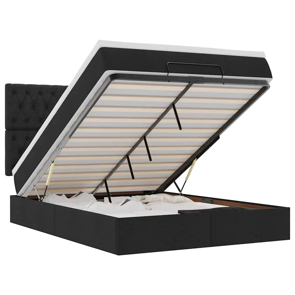 Queen Ottoman Bed with Pocket Spring Mattress and LED Lights