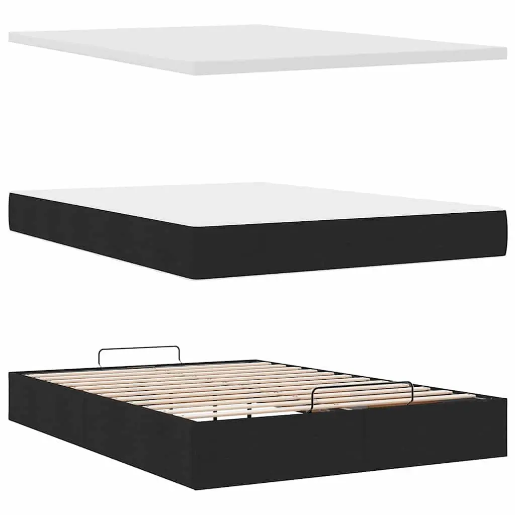 Queen Ottoman Bed with Pocket Spring Mattress and LED Lights