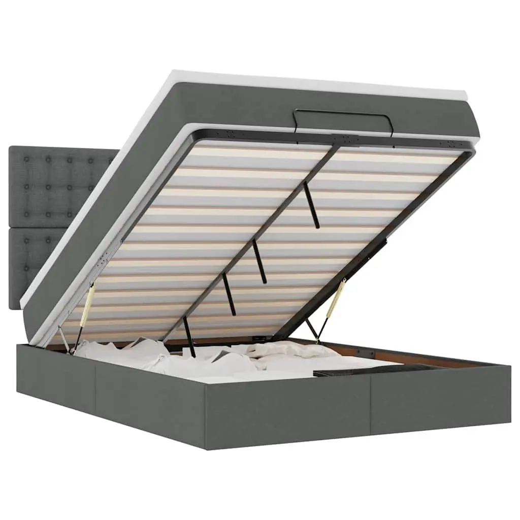 Ottoman Bed with Pocket Spring Mattress and LED Lights