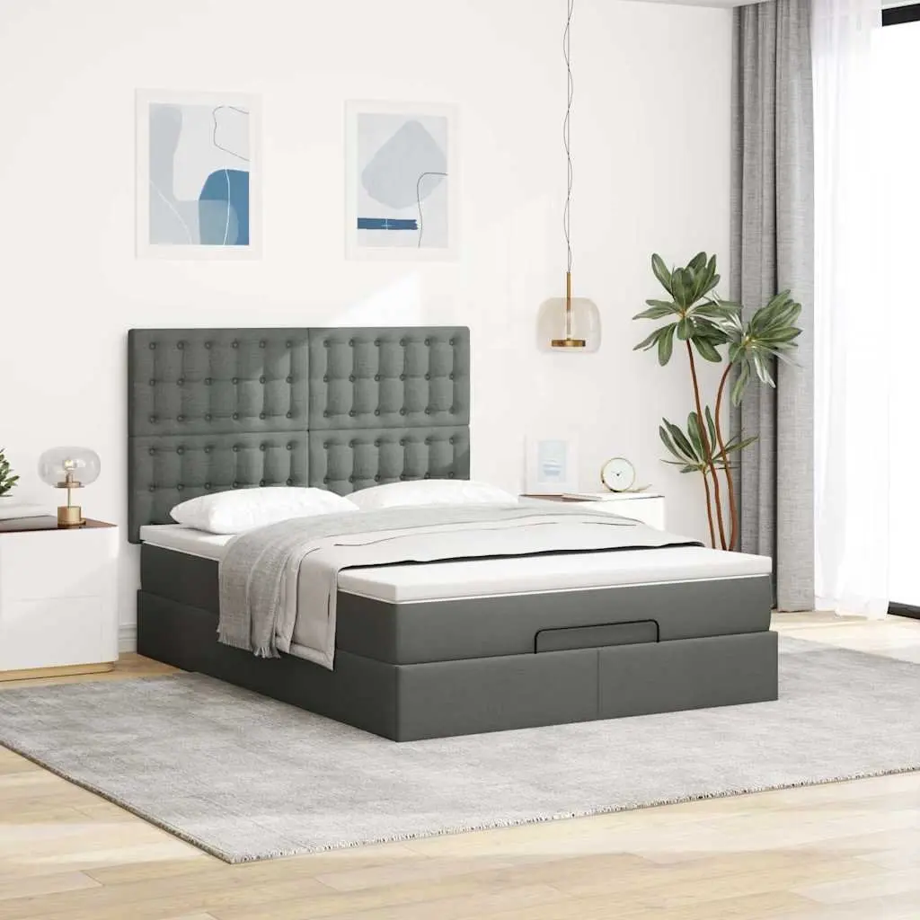 Ottoman Bed with Pocket Spring Mattress and LED Lights