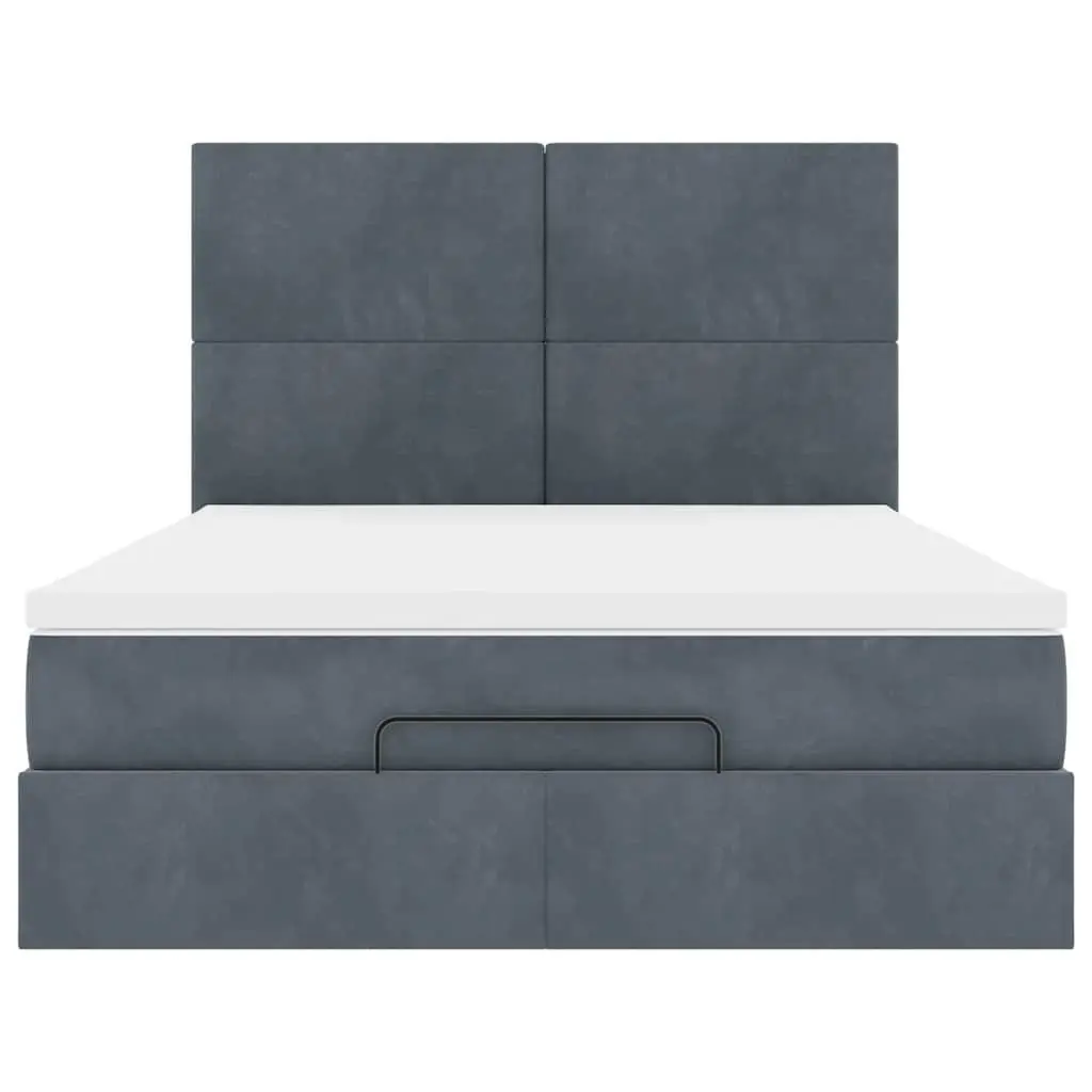 Double Ottoman Bed with LED Lights and Storage
