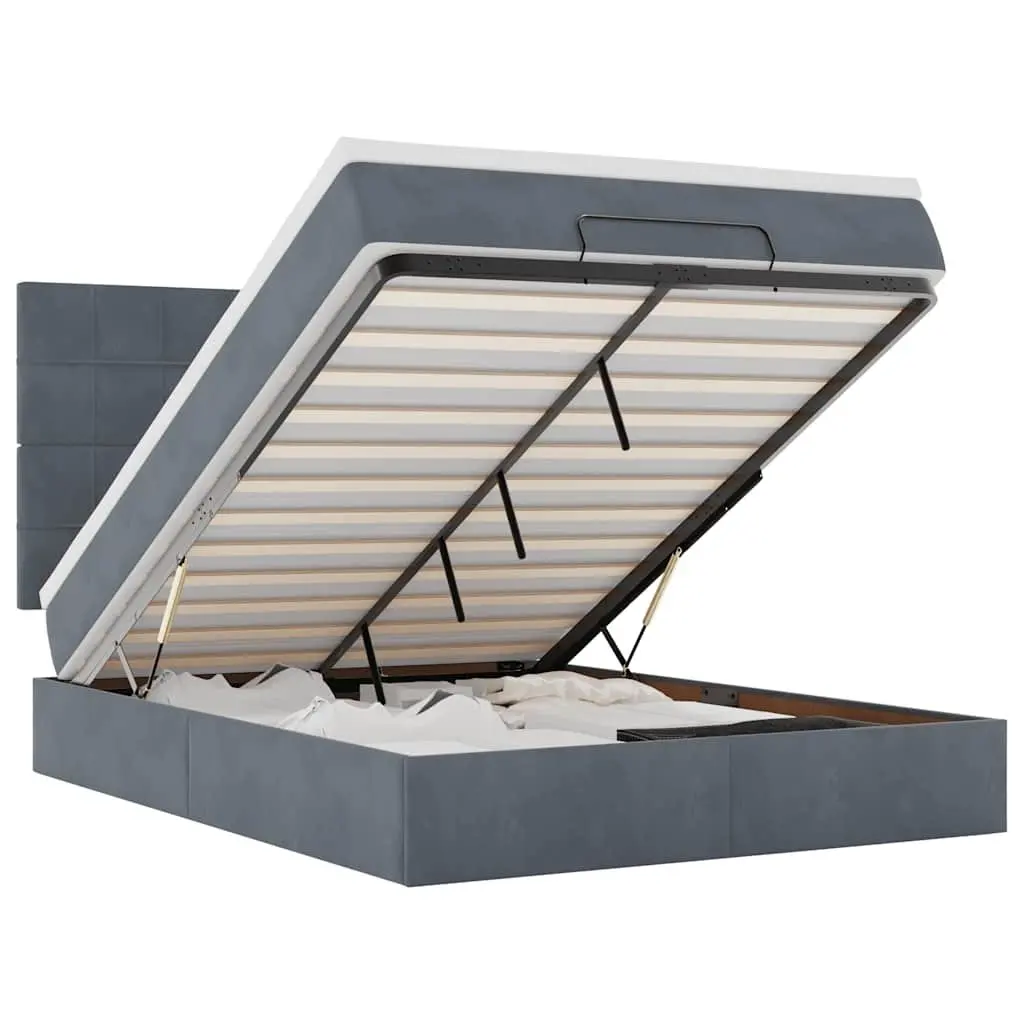 Ottoman Bed with Pocket Spring Mattress and LED Lights