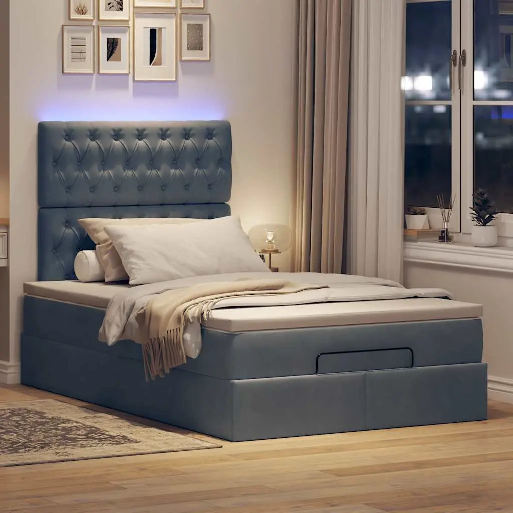 King Single Ottoman Bed with Pocket Spring Mattresses
