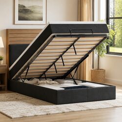 Premium Ottoman Bed with Pocket Spring Mattress and LED Lights