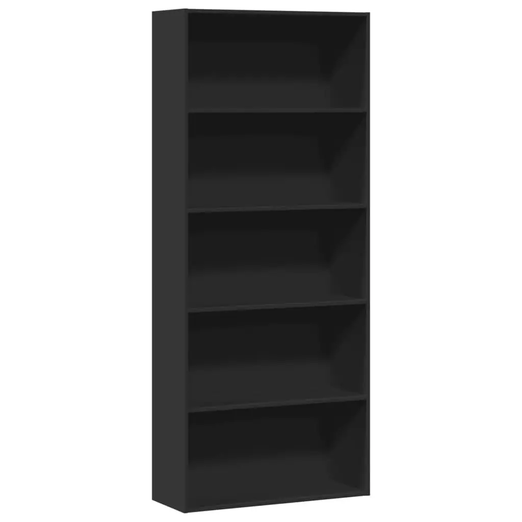 Book Cabinet Engineered Wood 80x30x189cm Black