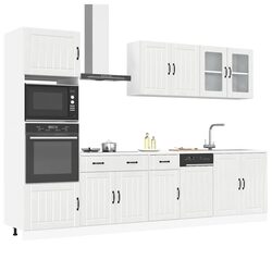 Durable 7 Piece Kitchen Cabinet Set in White High Gloss