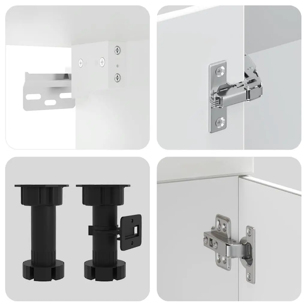 7 Piece White Kitchen Cabinet Set for Storage